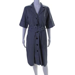 Adam Lippes Collective Womens Striped Cotton Work Dress Blue Size 4 16163108